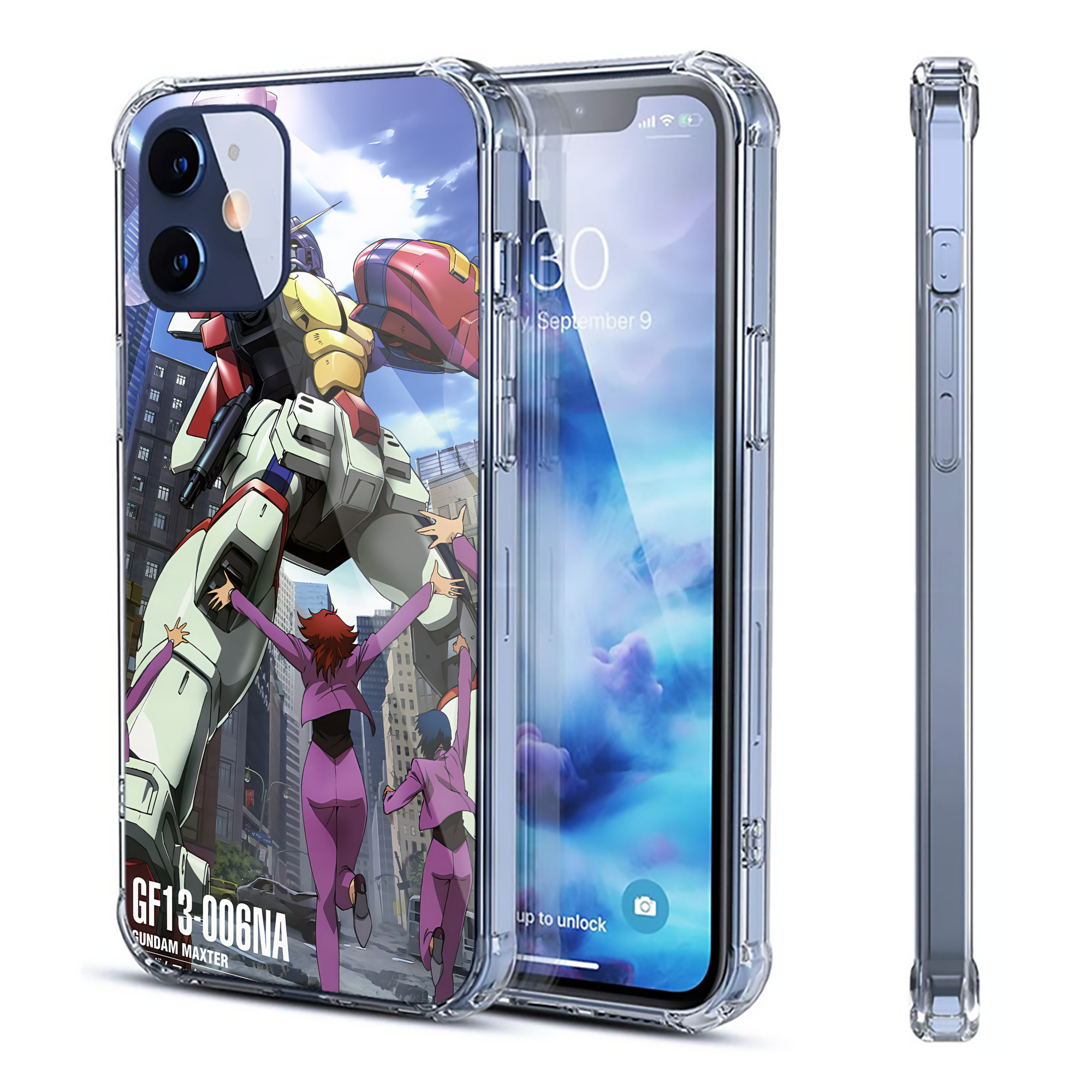 （画像用） 機動戦士ガンダム Mobile Suit Gundam 【iPhone 12シリーズ対応】透明スマホケース（クリアソフトケース）